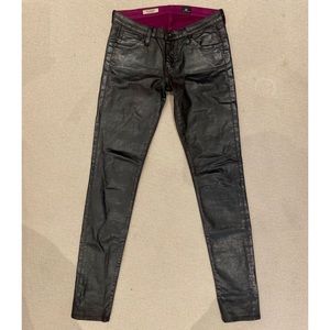 AG faux leather skinny jeans
